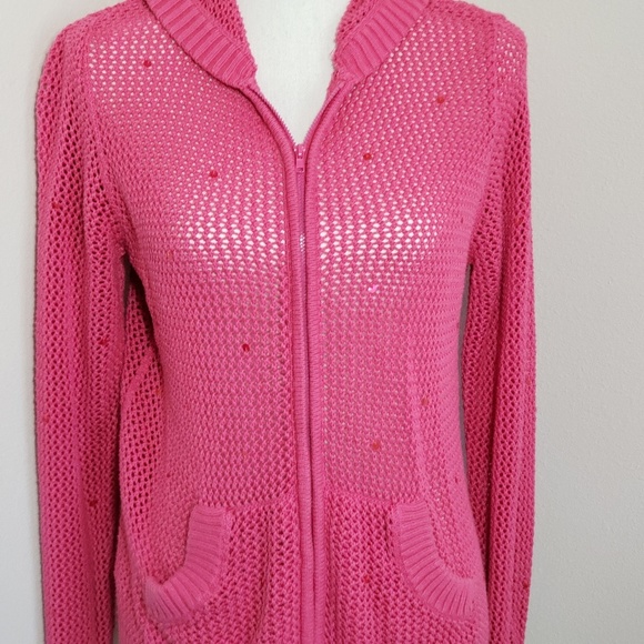 Quacker Factory Pink Summer Zip-up Cardigan - Picture 3 of 6